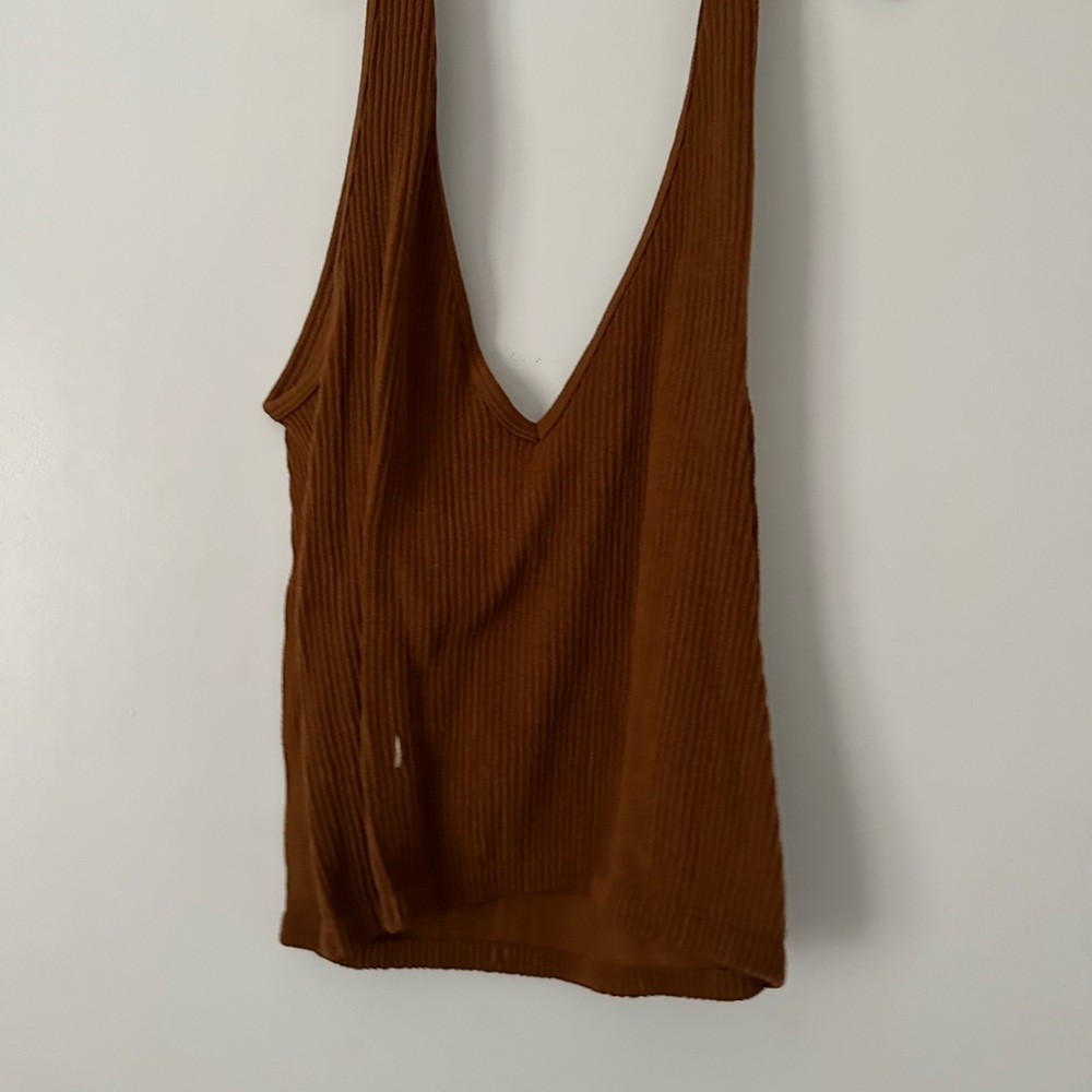f21 brown ribbed tank top sweater